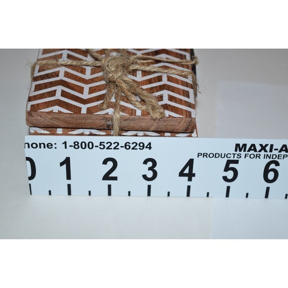 Thirstystone Wood Coasters 4 pc Square Chevron Stripe pattern - Picture 8 of 8